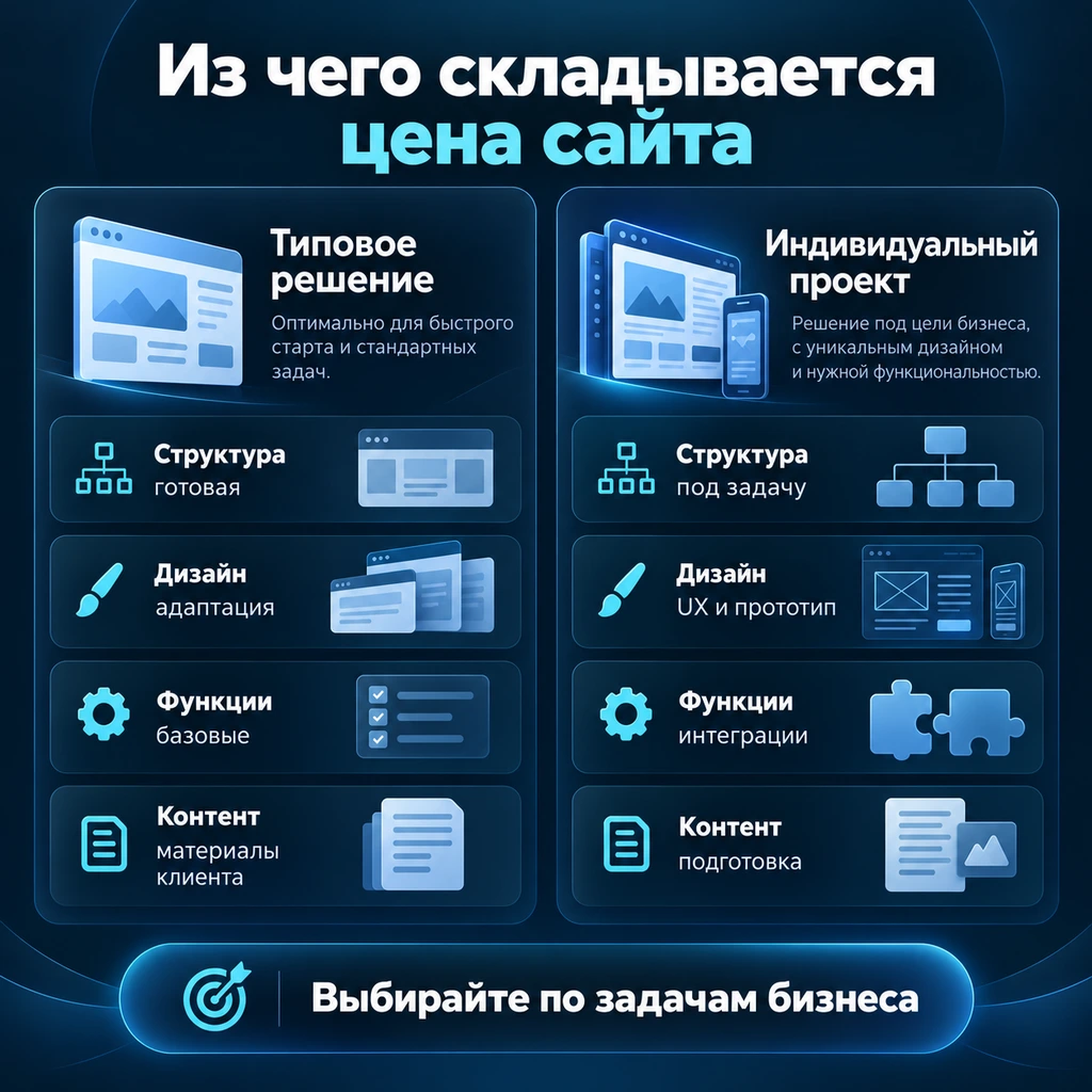 Из чего складывается цена сайта: структура, дизайн, функции и контент